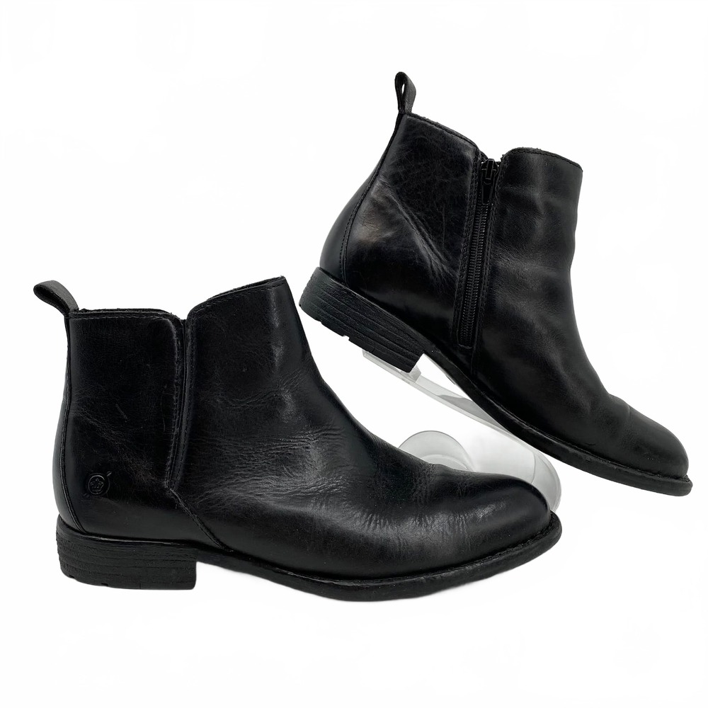 Born Black Crowley Side Zip Ankle Boots | Womens 8